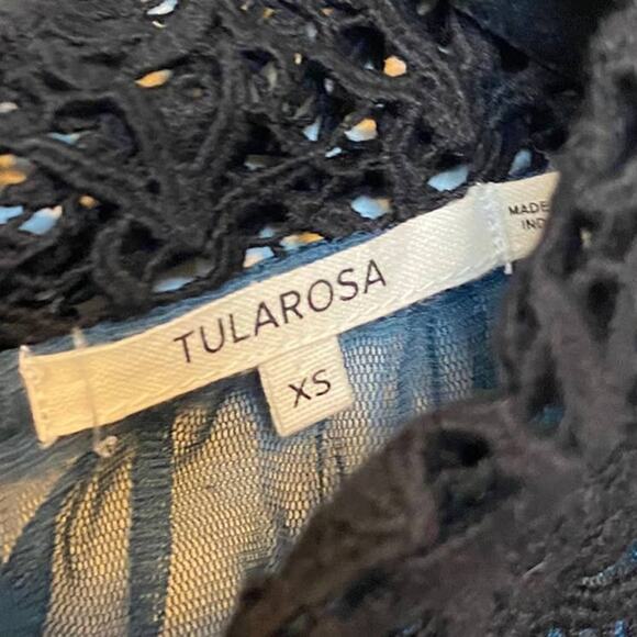 Tularosa Teal Textured Blouse Size XS Aritzia Dark Academia Sheer Tulle Lace - Picture 6 of 11